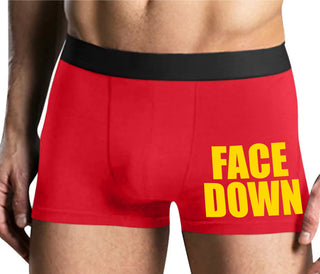Face Down - Mens Red Boxer Brief