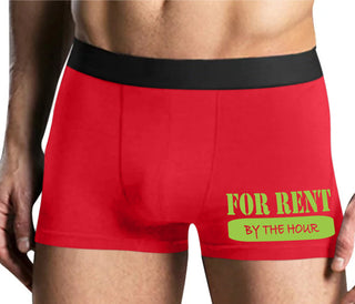 For Rent By The Hour - Mens Red Boxer Brief