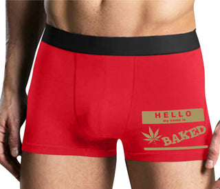 Hello My Name Is Baked - Mens Red Boxer Brief
