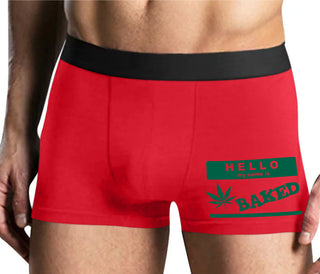 Hello My Name Is Baked - Mens Red Boxer Brief