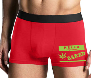 Hello My Name Is Baked - Mens Red Boxer Brief