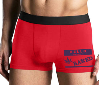 Hello My Name Is Baked - Mens Red Boxer Brief