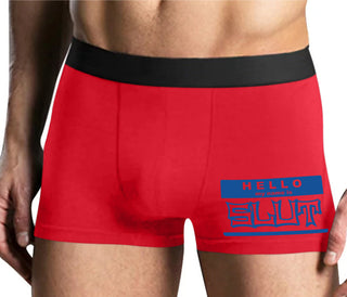 Hello My Name Is Slut - Mens Red Boxer Brief