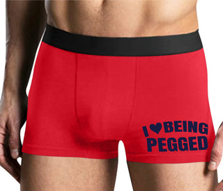 I Love Being Pegged - Mens Red Boxer Brief