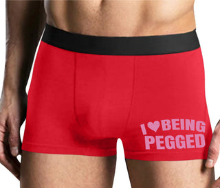 I Love Being Pegged - Mens Red Boxer Brief