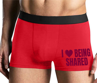 I Love Being Shared - Mens Red Boxer Brief