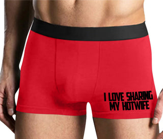 I Love To Share My Hotwife - Mens Red Boxer Brief