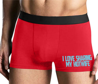 I Love To Share My Hotwife - Mens Red Boxer Brief