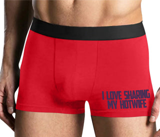 I Love To Share My Hotwife - Mens Red Boxer Brief