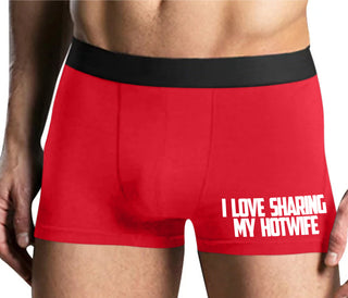I Love To Share My Hotwife - Mens Red Boxer Brief