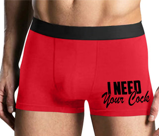 I Need Your Cock - Mens Red Boxer Brief
