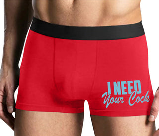 I Need Your Cock - Mens Red Boxer Brief