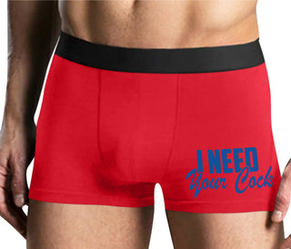 I Need Your Cock - Mens Red Boxer Brief