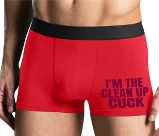 I'm The Clean Up Cuck - Mens Red Boxer Brief