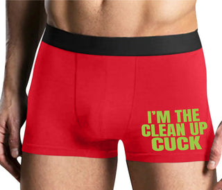 I'm The Clean Up Cuck - Mens Red Boxer Brief