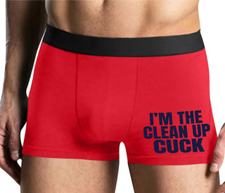 I'm The Clean Up Cuck - Mens Red Boxer Brief