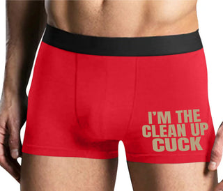 I'm The Clean Up Cuck - Mens Red Boxer Brief