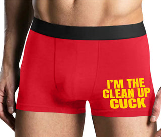 I'm The Clean Up Cuck - Mens Red Boxer Brief