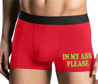 In My Ass Please - Mens Red Boxer Brief
