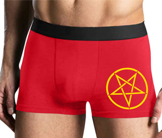 Inverted Pentagram - Mens Red Boxer Brief