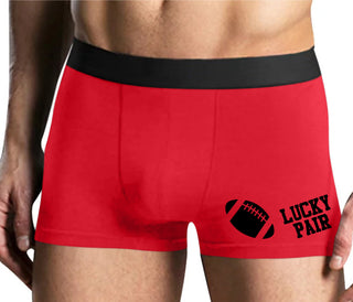 Lucky Pair - Football - Mens Red Boxer Brief