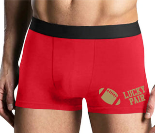 Lucky Pair - Football - Mens Red Boxer Brief