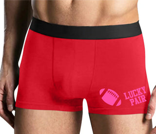 Lucky Pair - Football - Mens Red Boxer Brief