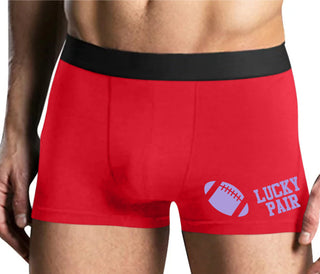Lucky Pair - Football - Mens Red Boxer Brief