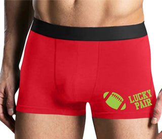 Lucky Pair - Football - Mens Red Boxer Brief