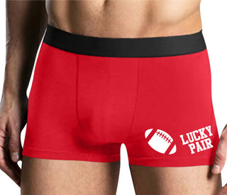 Lucky Pair - Football - Mens Red Boxer Brief