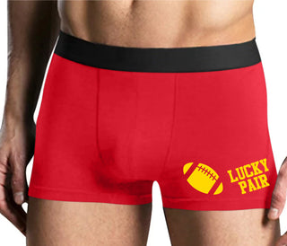 Lucky Pair - Football - Mens Red Boxer Brief
