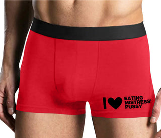 I Love Eating Mistress's Pussy - Mens Red Boxer Brief