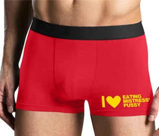 I Love Eating Mistress's Pussy - Mens Red Boxer Brief