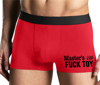 Master's Little Fuck Toy - Mens Red Boxer Brief