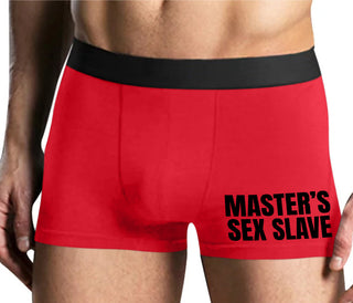 Masters Sex Slave - Mens Red Boxer Brief