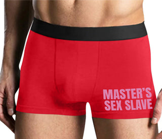 Masters Sex Slave - Mens Red Boxer Brief