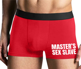 Masters Sex Slave - Mens Red Boxer Brief