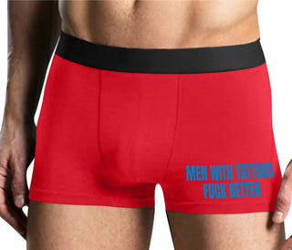 Men With Tattoos Fuck Better - Mens Red Boxer Brief
