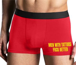 Men With Tattoos Fuck Better - Mens Red Boxer Brief
