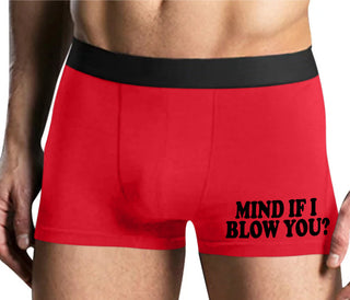 Mind If I Blow You - Mens Red Boxer Brief