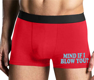 Mind If I Blow You - Mens Red Boxer Brief