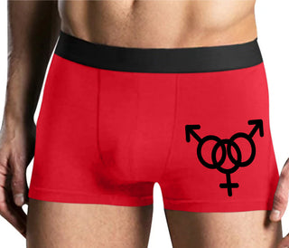 MMF Threesome - Mens Red Boxer Brief