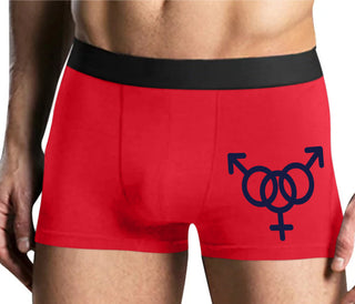 MMF Threesome - Mens Red Boxer Brief