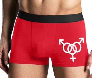 MMF Threesome - Mens Red Boxer Brief