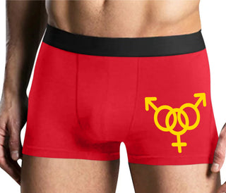 MMF Threesome - Mens Red Boxer Brief