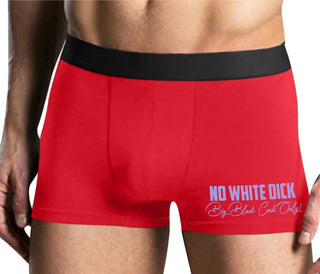 No White Dick - Big Black Cock Only - Mens Red Boxer Brief
