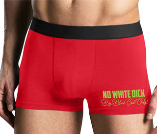 No White Dick - Big Black Cock Only - Mens Red Boxer Brief