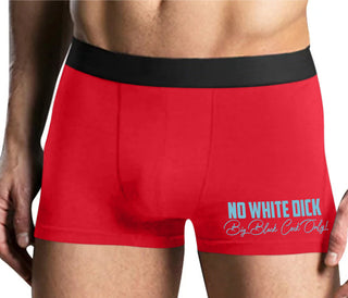 No White Dick - Big Black Cock Only - Mens Red Boxer Brief