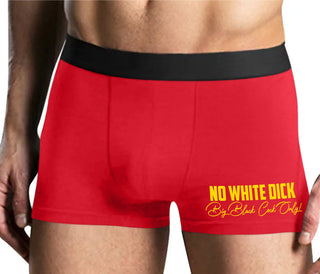 No White Dick - Big Black Cock Only - Mens Red Boxer Brief