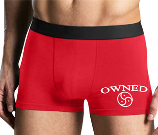 Owned With BDSM Symbol - Mens Red Boxer Brief